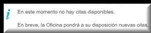 aviso no hay citas disponibles